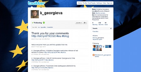 Кристалина Георгиева, twitter, blog, комисар, евро, ес, блог, commissioner, Kristalina Georgieva